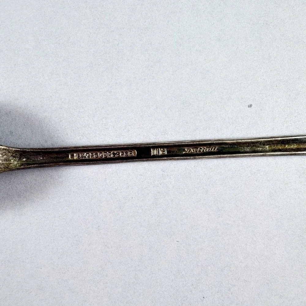 Vintage 1847 Rogers Bros Daffodil Iced Tea Spoons Silverplate Floral 7.75